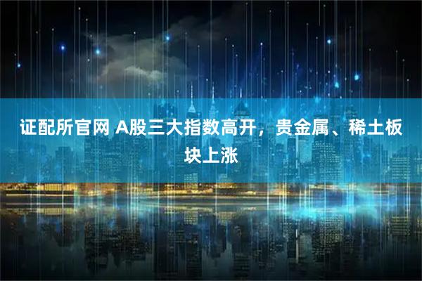 证配所官网 A股三大指数高开，贵金属、稀土板块上涨