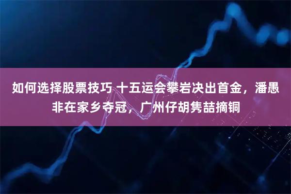 如何选择股票技巧 十五运会攀岩决出首金，潘愚非在家乡夺冠，广州仔胡隽喆摘铜